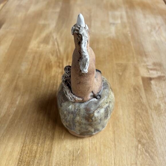 Art Pottery Signed Unicorn Whimsical Funny Ugly Clay Bell Rattle Figurine OOAC - Picture 4 of 11